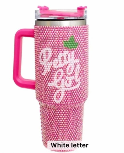 AKA Elite Collection PEARLS GALORE 40 oz.Tumbler with AKA 1908, Pretty Girl, and Emblem