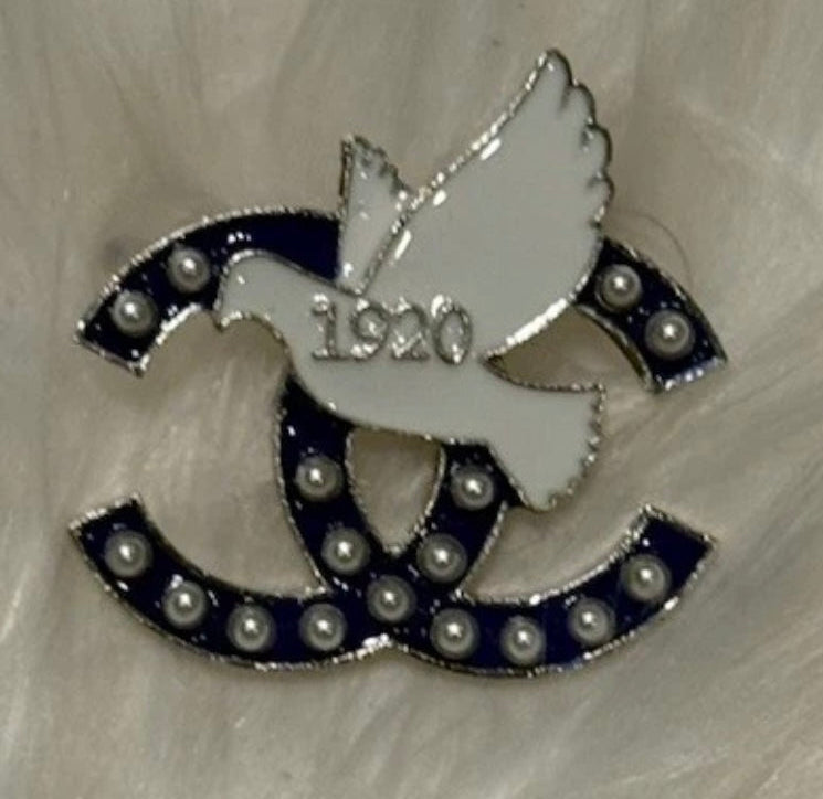 ZPB, Zeta Phi Beta, 1920 Classic Couture PETITE Brooch, Pearls, RARE, With Pouch
