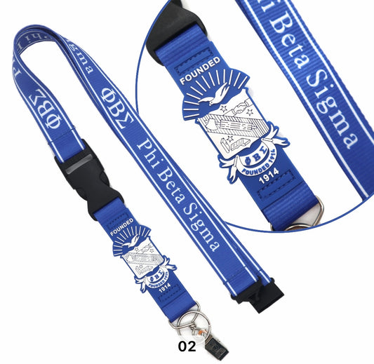 PBS, Phi Beta Sigma, Lanyard With Shield and Clip