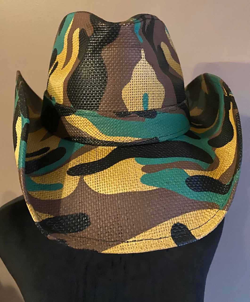 Camouflage Cowboy/Cowgirl Coated Straw Hat, Unisex