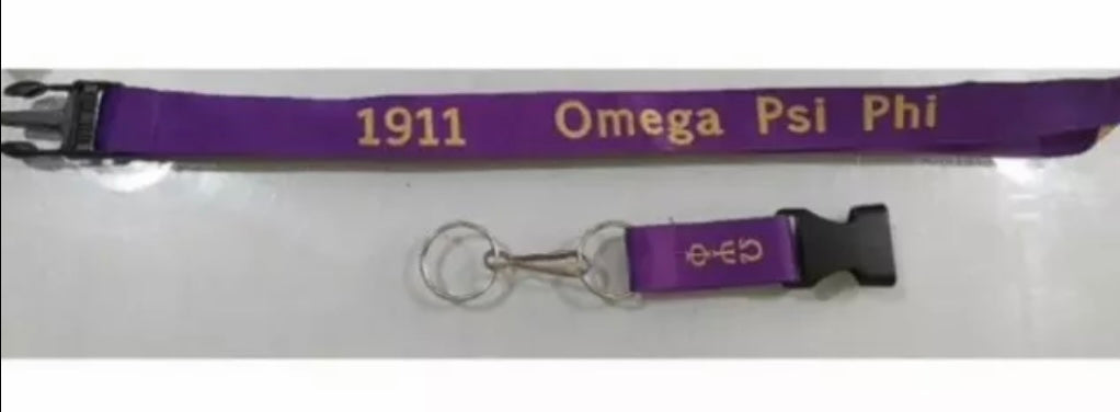 OPP, Omega Psi Phi, Embroidered Lanyard With Clip