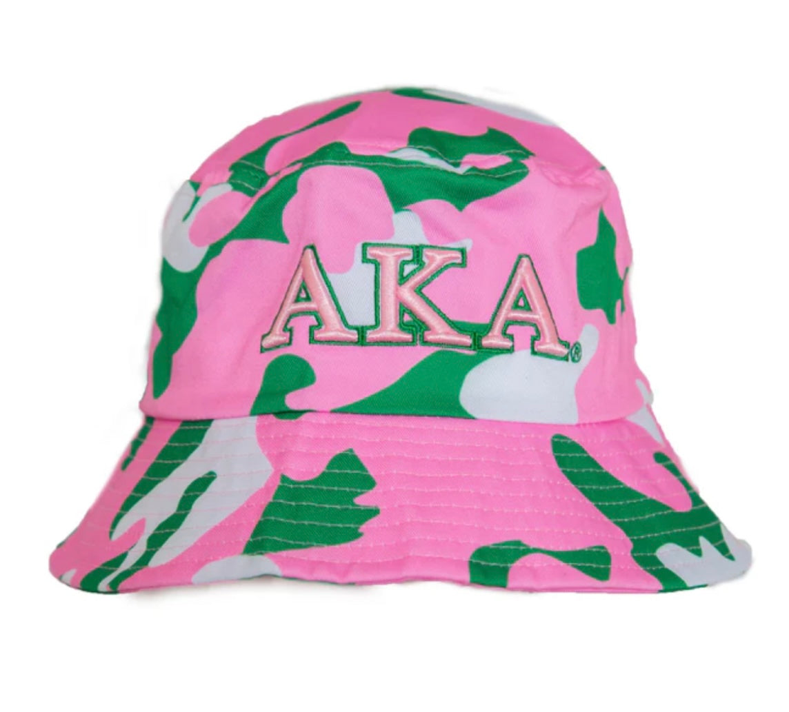 AKA, ALPHA KAPPA ALPHA, Embroidered Bucket Hat with Letters
