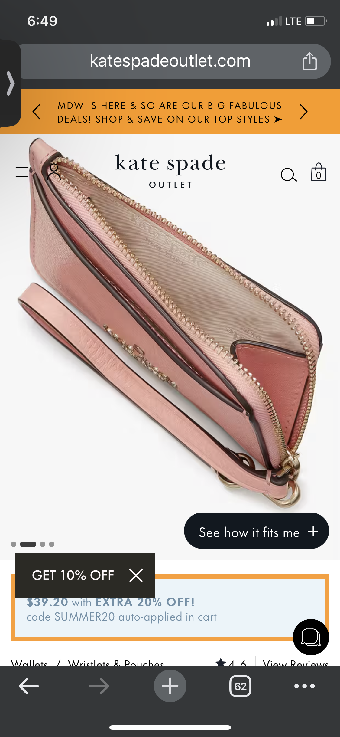 AKA Pink NEW, KATE SPADE Leila Small Cardholder Wristlet