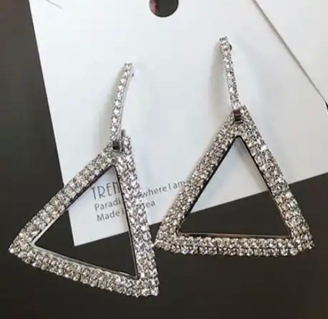 DST Diva Bling Pyramid Earrings with Keepsake Pouch