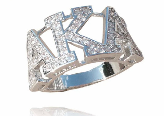 AKA 925 Sterling Silver Ring, Various Sizes, with Keepsake Pouch