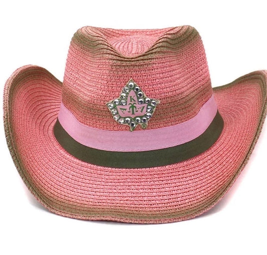 AKA Pink and Green Cowgirl Hat