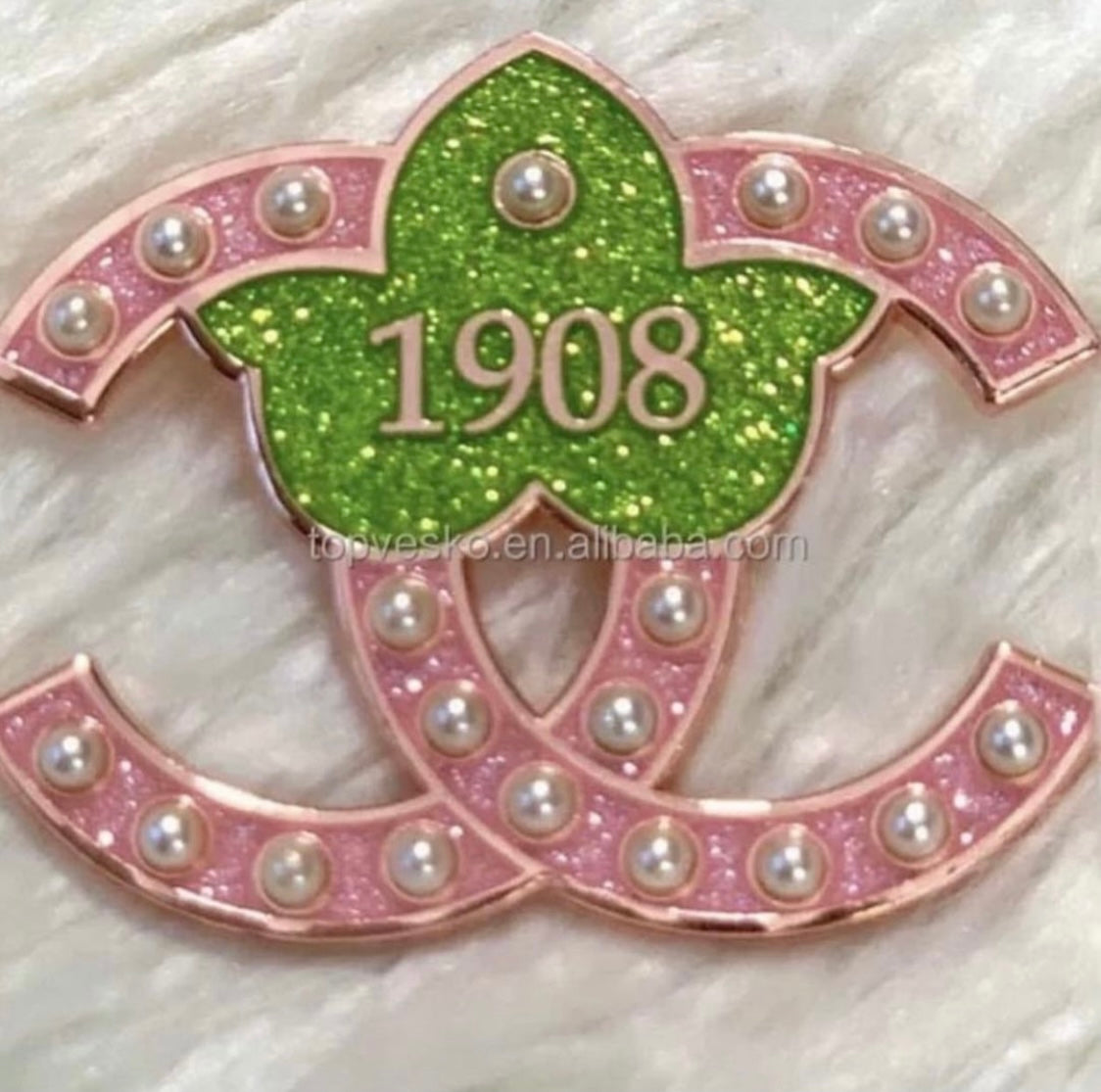 AKA 1908 Classic Couture Brooch with Keepsake Pouch