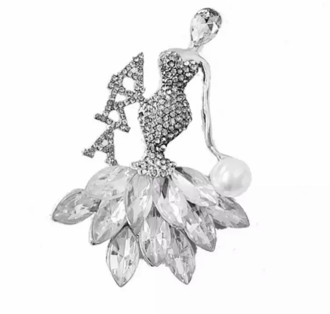 AKA, Pretty Girl Brooch Pin with Keepsake Pouch