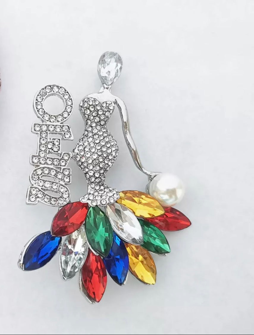 OES, Lady OES Brooch/Pin with Keepsake Pouch