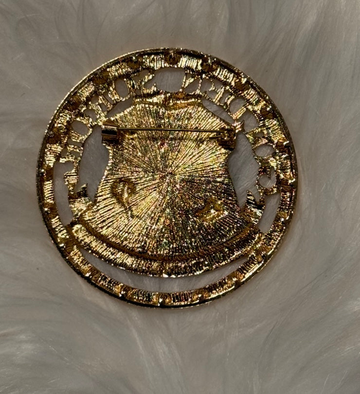 AKA, Alpha Kappa Alpha, Golden Soror Brooch 20 Pearls, Gold w/ Pouch