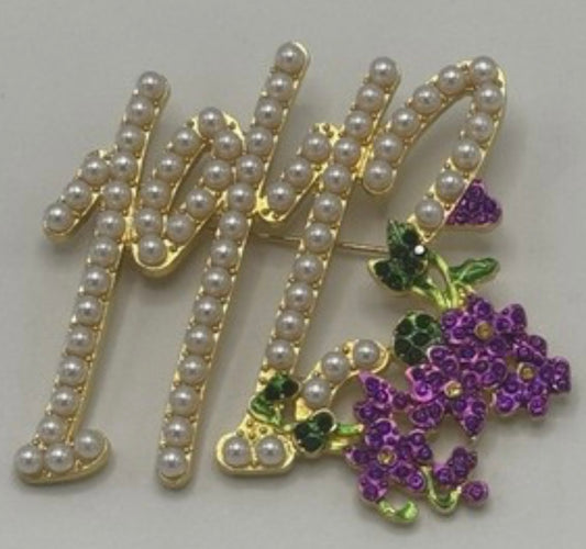 DST, Delta Sigma Theta, "1913" Brooch with Keepsake Pouch