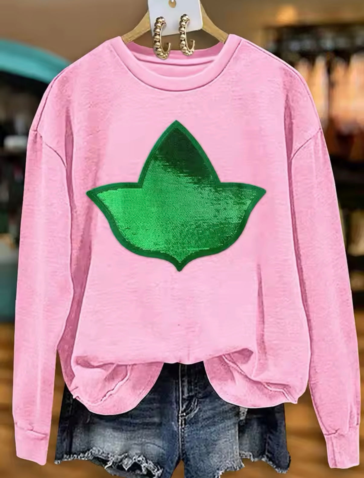 AKA, Pink and Green Embroidered Sweater, TWO Options