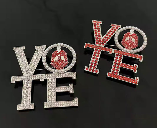 DST, XL “VOTE” Brooch with Keepsake Pouch, Choose from Two Options