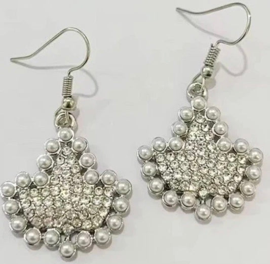 AKA, Alpha Kappa Alpha, Ivy Leaves With Bling Earrings, Pouch