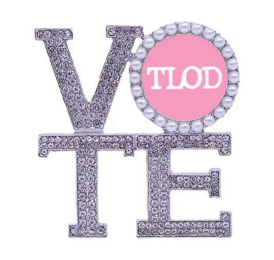 TLOD, Top Ladies of Distinction, TLOD VOTE Brooch with Keepsake Pouch