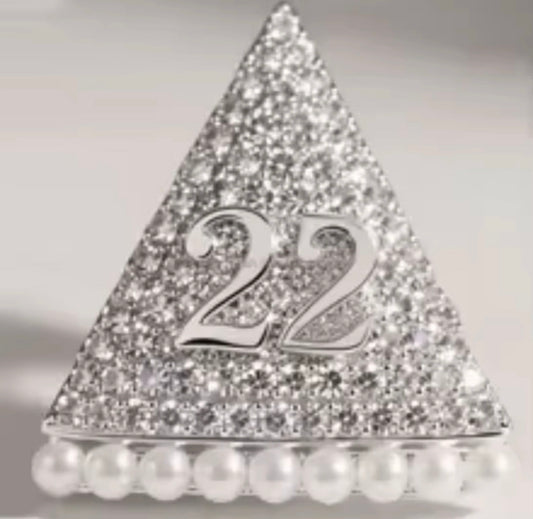 DST Silver “The ‘22’” Pyramid With Bling Brooch with Keepsake Pouch