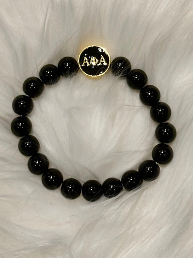 APA, Alpha Phi Alpha, Beaded Bracelet With Letters With Pouch