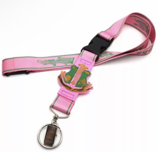 AKA, Alpha Kappa Alpha, Embroidered Lanyard With Shield And Clip