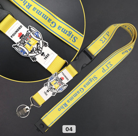 SGRHO, Sigma Gamma Rho, Lanyard With Shield and Clip