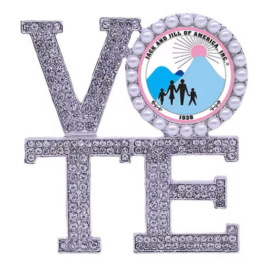 Jack and Jill of America VOTE Brooch with Keepsake Pouch