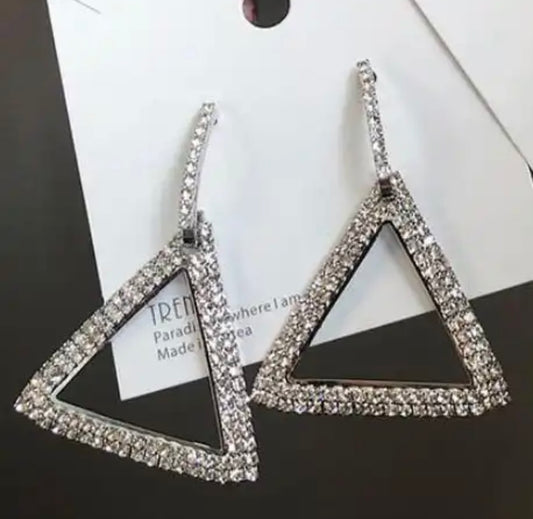 DST Diva Bling Pyramid Earrings with Keepsake Pouch