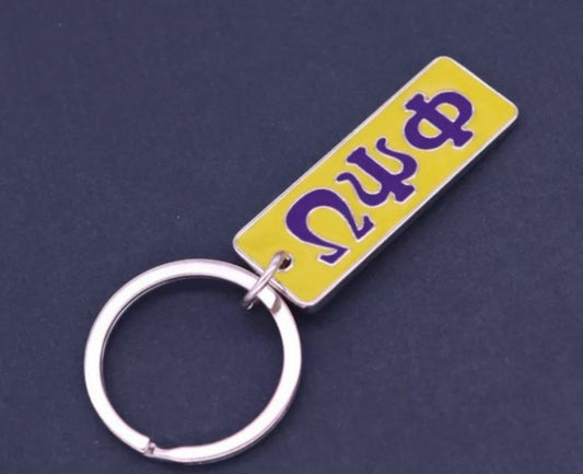 OPP, Omega Psi Phi, Purple and Gold Key Chain