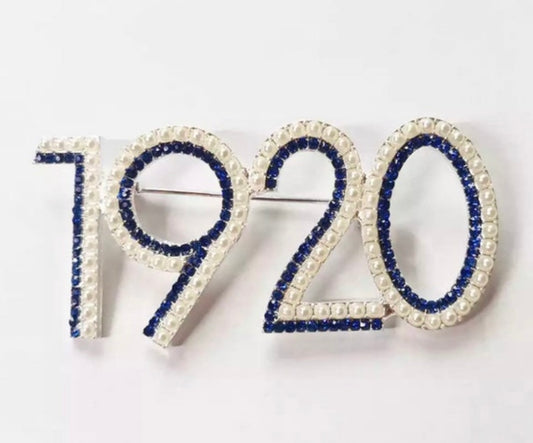 ZPB, “1920” Rhinestones and Pearls Brooch