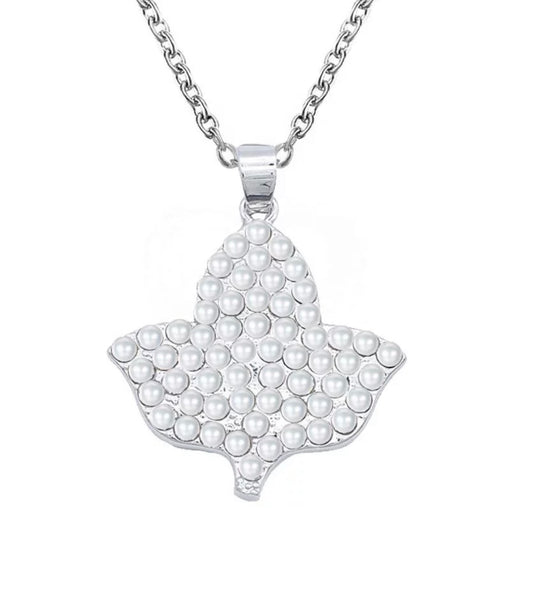 AKA Pearls OR Rhinestones Ivy Leaf Necklace with Keepsake Pouch