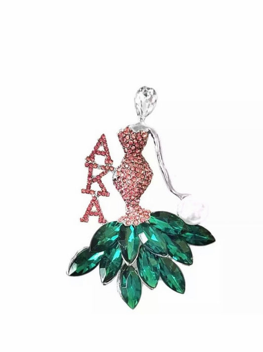 AKA, Pretty Girl Brooch Pin with Keepsake Pouch