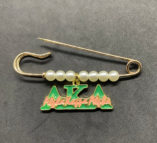 AKA Pin with Pearls with Keepsake Pouch