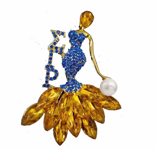 SGR, RHOyal Woman Brooch/ Pin with Keepsake Pouch